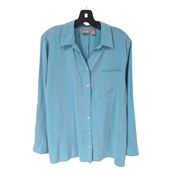 Chico's Blue Button Down Shirt - Picture 1 of 10